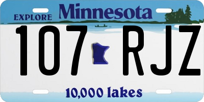 MN license plate 107RJZ