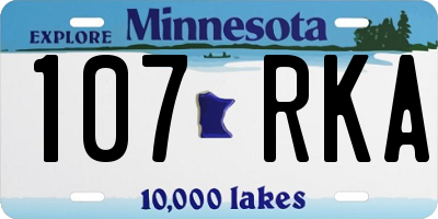 MN license plate 107RKA
