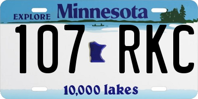 MN license plate 107RKC