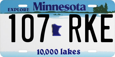 MN license plate 107RKE