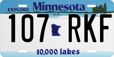 MN license plate 107RKF