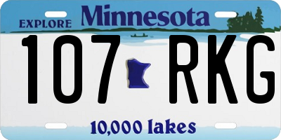 MN license plate 107RKG
