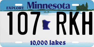 MN license plate 107RKH