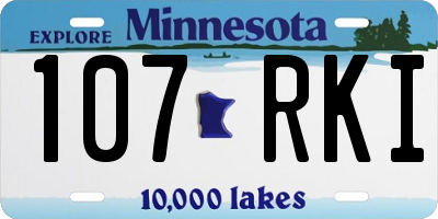 MN license plate 107RKI
