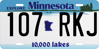 MN license plate 107RKJ