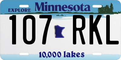 MN license plate 107RKL