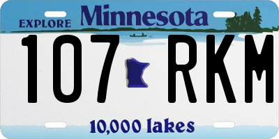 MN license plate 107RKM