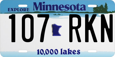 MN license plate 107RKN