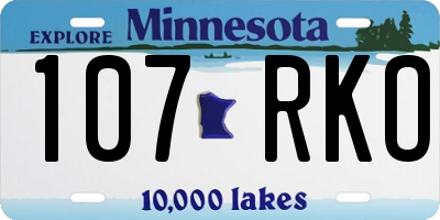 MN license plate 107RKO