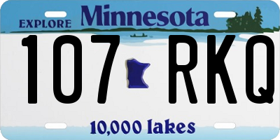 MN license plate 107RKQ