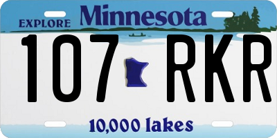 MN license plate 107RKR