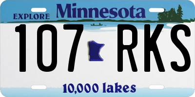 MN license plate 107RKS