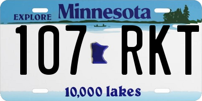 MN license plate 107RKT