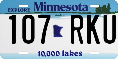 MN license plate 107RKU