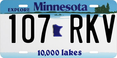 MN license plate 107RKV