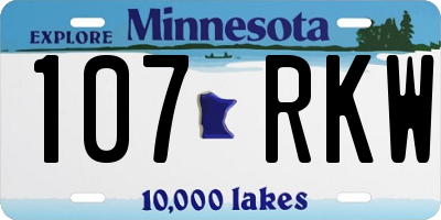 MN license plate 107RKW