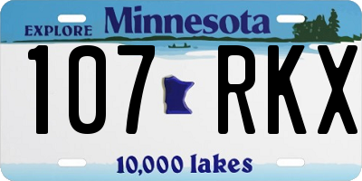 MN license plate 107RKX