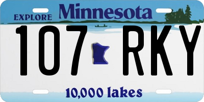 MN license plate 107RKY
