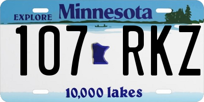 MN license plate 107RKZ