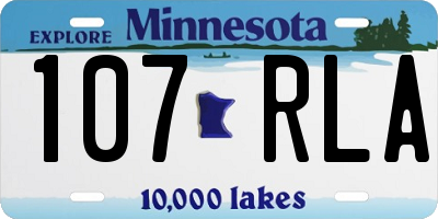 MN license plate 107RLA