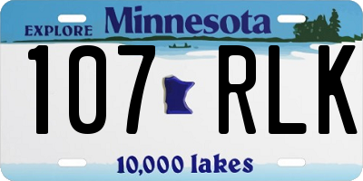 MN license plate 107RLK