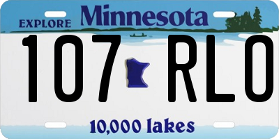 MN license plate 107RLO