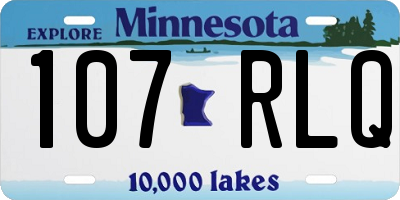 MN license plate 107RLQ