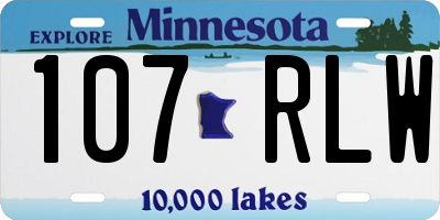 MN license plate 107RLW