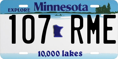 MN license plate 107RME