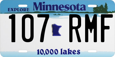 MN license plate 107RMF