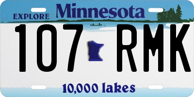 MN license plate 107RMK