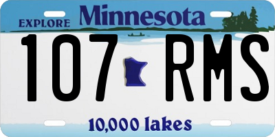 MN license plate 107RMS