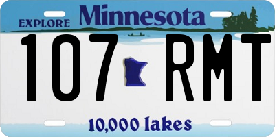MN license plate 107RMT