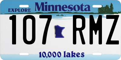 MN license plate 107RMZ