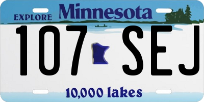 MN license plate 107SEJ