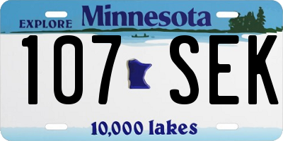 MN license plate 107SEK