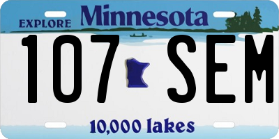MN license plate 107SEM