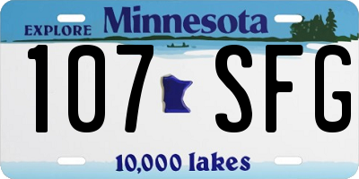 MN license plate 107SFG