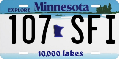 MN license plate 107SFI