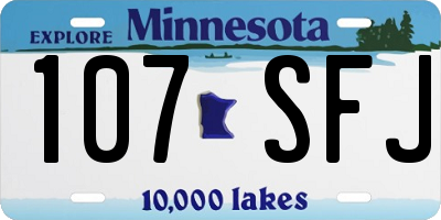 MN license plate 107SFJ