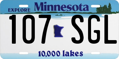 MN license plate 107SGL
