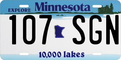 MN license plate 107SGN