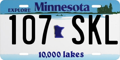MN license plate 107SKL