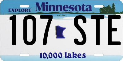 MN license plate 107STE