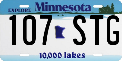 MN license plate 107STG