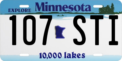 MN license plate 107STI