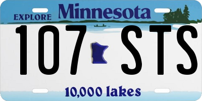 MN license plate 107STS