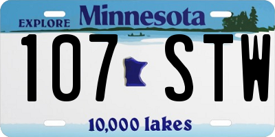 MN license plate 107STW