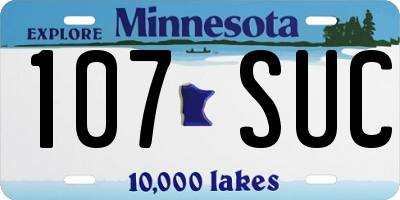 MN license plate 107SUC
