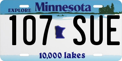 MN license plate 107SUE